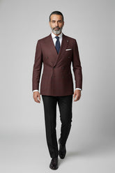 Burgundy and Black Combination Suit